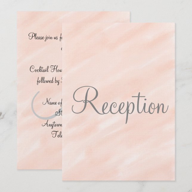 Invitation Monogramme Rose Réception de Mariage (Devant / Derrière)