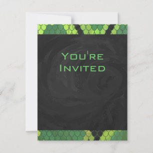 Invitation Monogramme Serpent vert et noir