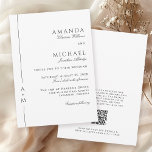 Invitation Monogramme simple classique élégant Mariage de cod<br><div class="desc">Simple, élégant et de bon goût, ce design classique de faire-part de mariage comporte une fine bordure le long du bord gauche avec l'initiale monogramme du marié et du marié. Une combinaison de police serif élégante intemporelle associée à une police de script traditionnelle est utilisée pour les noms de mariée...</div>