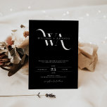 Invitation Monogramme Simple minimaliste Mariage noir<br><div class="desc">Monogramme Simple minimaliste Faire-part de mariage noir</div>