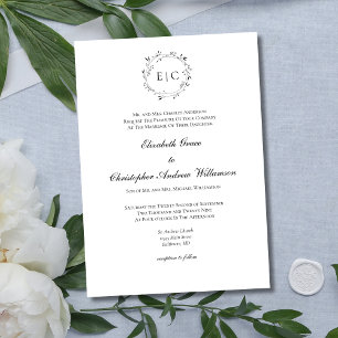 Invitation Monogramme Simple Traditionnel Formel Élégant Mari