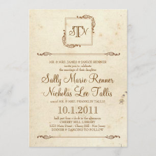 Invitation Monogramme Storybook