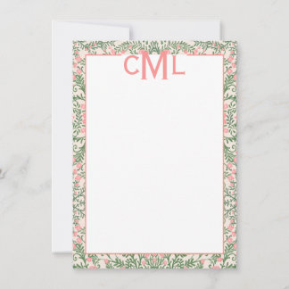 Invitation Monogramme sur mesure Chinoiserie rose et verte