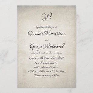 Invitation Monogramme Tourbillonnant Mariage de calligraphie