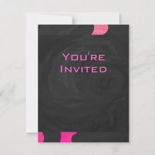 Invitation Monogramme vache rose chaud et noir