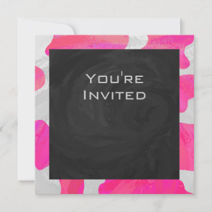Invitation Monogramme Vache rose et blanc chaud
