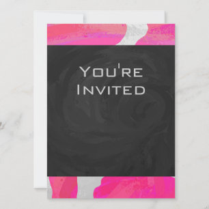 Invitation Monogramme Vache rose et blanc chaud