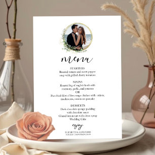 Invitation Monogramme Verdure Wreaths Eucalyptus Menu Mariage