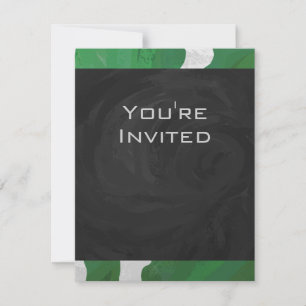 Invitation Monogramme vert et blanc de vache