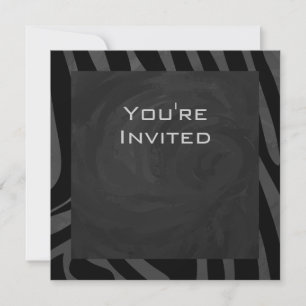 Invitation Monogramme Zebra Noir et gris