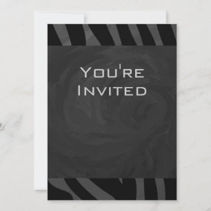 Invitation Monogramme Zebra Noir et gris