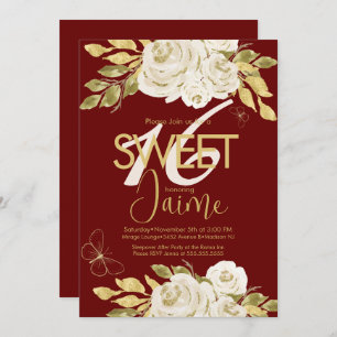 Invitation Monogrammed Sweet 16 Vin de fleurs roses Roses ivo