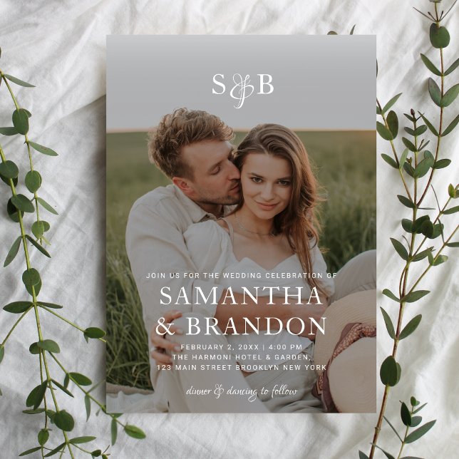 Invitation Monographie de photo romantique moderne Mariage su (Créateur téléchargé)