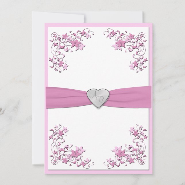 Invitation monographique rose et blanc (Devant)