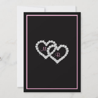 Invitation monographique rose et noir avec les coe