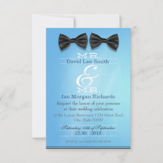 Invitation Monsieur et Monsieur avec des nœuds
