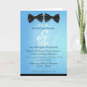 Invitation Monsieur et Monsieur avec des noeuds papillon