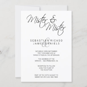 Invitation Monsieur Et Monsieur Elegant Texte Mariage Gay