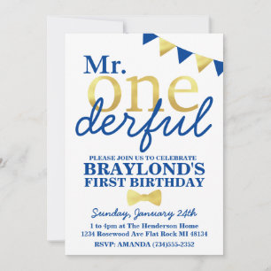 Invitation Monsieur Onederful Or et Couleur Changeante