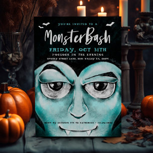 Invitation Monster Bash Fun Éffrayant Vampire Halloween