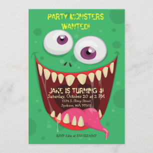 Invitation Monster Face Party Monsters fête d'anniversaire Re