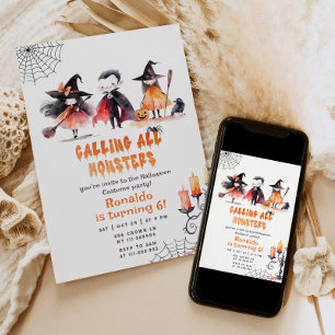 Invitation Monster Halloween Costume fête garçon anniversaire
