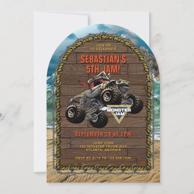 Invitation Monster Jam - Anniversaire de la Malédiction des P (Devant)