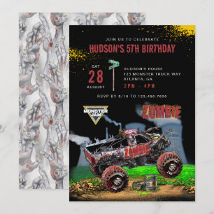 Invitation Monster Jam - Anniversaire Zombie