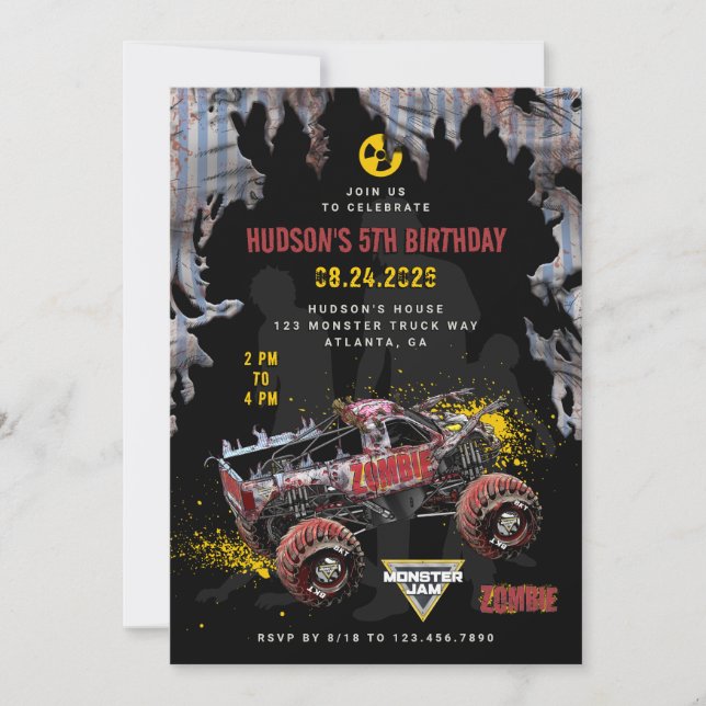 Invitation Monster Jam - Anniversaire Zombie (Devant)