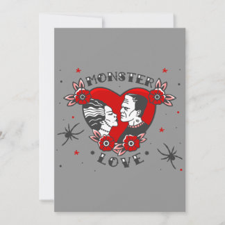 Invitation monster love rockabilly frankenstein valentine