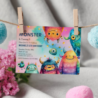 Invitation Monster Mash mignonne Whimsical pour enfants fête 