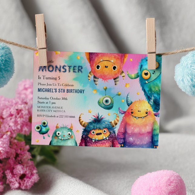 Invitation Monster Mash mignonne Whimsical pour enfants fête  (Créateur téléchargé)