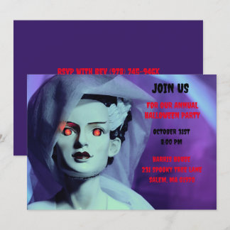 Invitation Monster Purple Bride Frankenstein