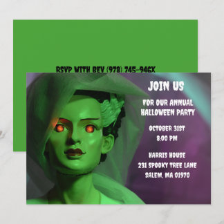 Invitation Monster Purple et Épouse verte de Frankenstein