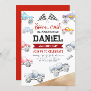 Invitation Monster Truck 2e anniversaire