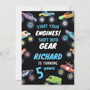 Invitation Monster Truck Anniversaire Aventure pour enfants A