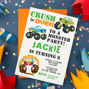 Invitation Monster Truck Anniversaire de enfant Party