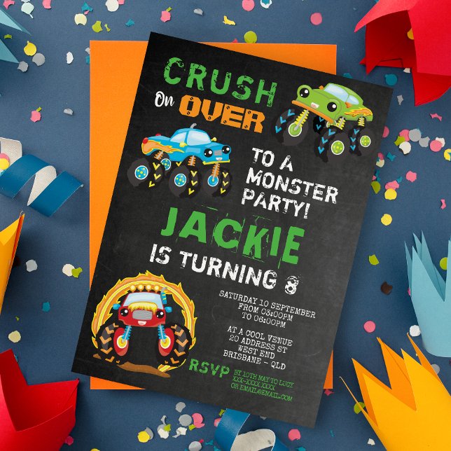 Invitation Monster Truck Anniversaire de enfant Party (Créateur téléchargé)
