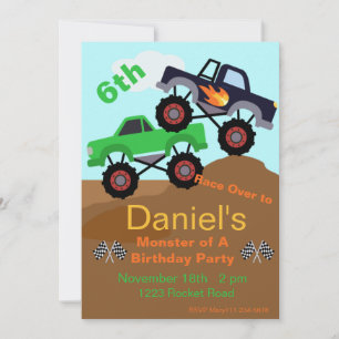 Invitation Monster Truck, Big Truck, Racing Truck