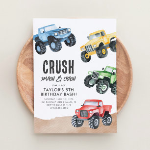 Invitation Monster Truck Boy Anniversaire