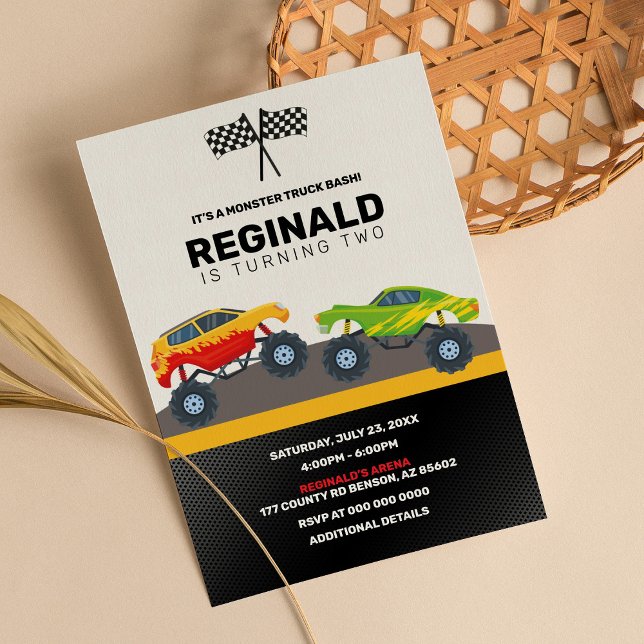 Invitation Monster Truck Boy Racing Anniversaire Jam (Créateur téléchargé)