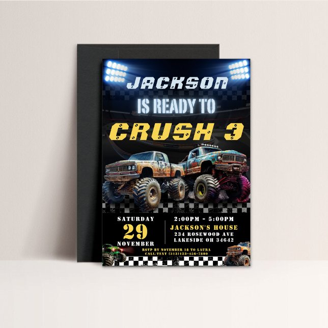 Invitation Monster Truck Boys fête d'anniversaire (Créateur téléchargé)