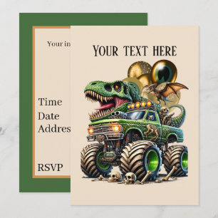 Invitation monster truck boys fête d'anniversaire personnalis