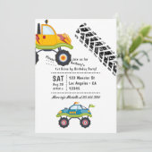 Invitation Monster Truck Drive By Birday Party (Debout devant)