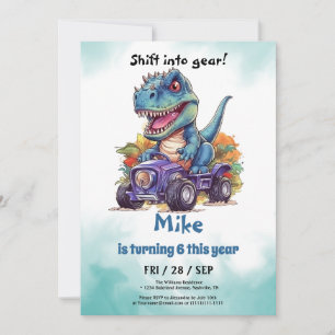 Invitation Monster Truck T-Rex garçon Anniversaire