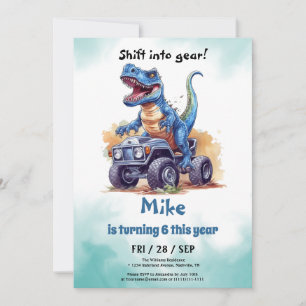 Invitation Monster Truck T-Rex garçon Anniversaire