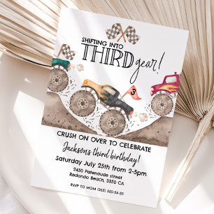 Invitation Monster Truck THIRD Gear 3e anniversaire enfants
