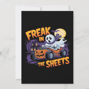 INVITATION MONSTRE D'HALLOWEEN DANS LE DRAP DE LIT