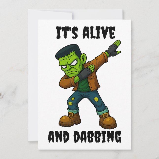 Invitation Monstre pointu est vivant et dabs pour Halloween (Devant)