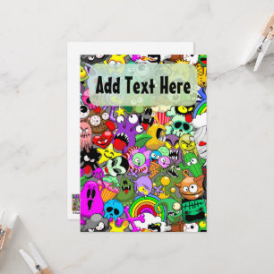 Invitation Monstres caractères mignons Motif d'Halloween